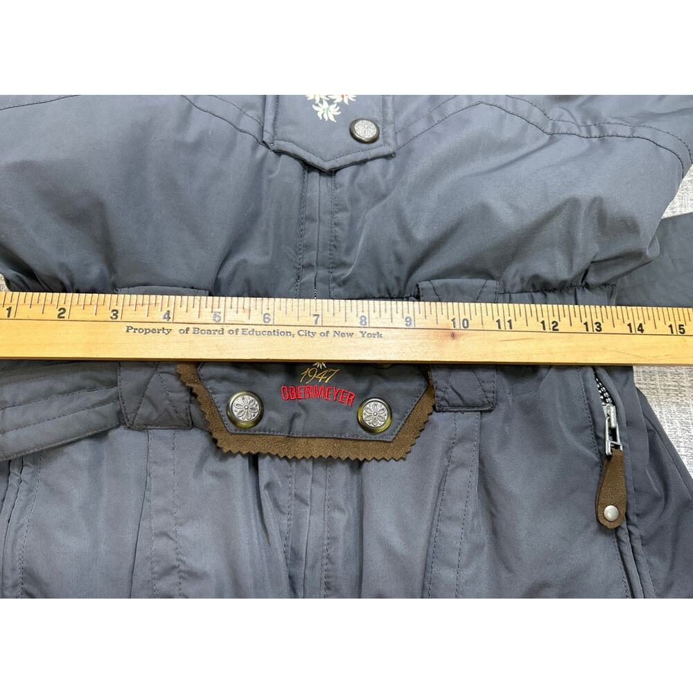 Obermeyer Ski Suit Womens 10 Vintage Insulated One Piece Embroidered Gray 90’s - Picture 10 of 12